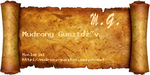 Mudrony Gusztáv névjegykártya