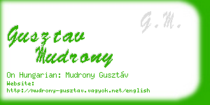 gusztav mudrony business card